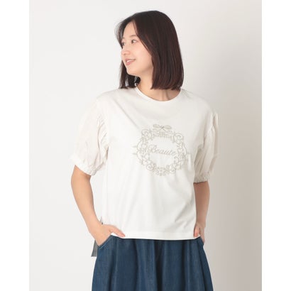 アンナニコラ Anna Nicola 立体刺繍デザイン半袖カットソー (オフホワイト)|LOCOMALL(ロコンド公式ストア)
