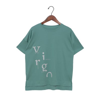 エグランティーヌ EGLANTINE アシンメトリーロゴプリント半袖Tシャツ【日本製】ローズペトール (ブルーグリーン)|LOCOMALL(ロコンド公式ストア)