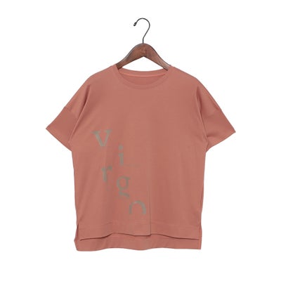 エグランティーヌ EGLANTINE アシンメトリーロゴプリント半袖Tシャツ【日本製】ローズペトール (サーモンピンク)|LOCOMALL(ロコンド公式ストア)