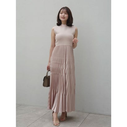 アニュアンス anuans コンビプリーツニットドッキングワンピース （PINK BEIGE）