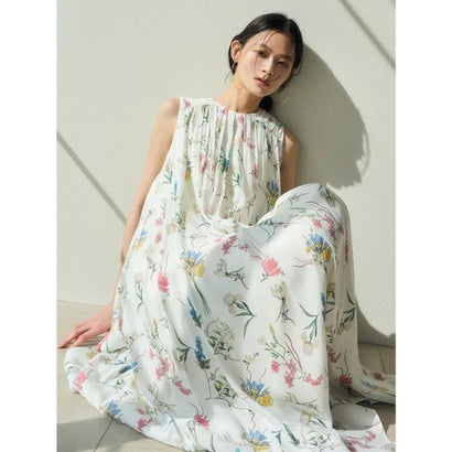 アニュアンス anuans フローラルモチーフプリントワンピース （WHITE）