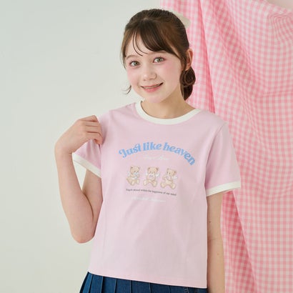メゾピアノジュニア mezzo piano junior 【接触冷感】エンジェルベアリンガーTシャツ （ライト ピンク）
