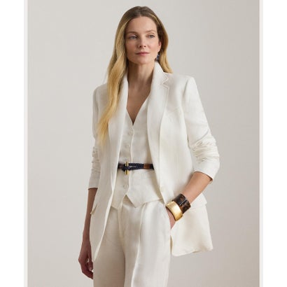 ローレン ラルフ ローレン LAUREN RALPH LAUREN リネンブレンド ツイル ブレザー (100ホワイト)|LOCOMALL(ロコンド公式ストア)
