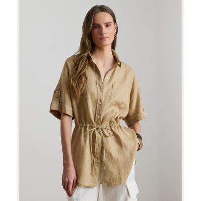 置き目レン ラルフ 置き目レン LAUREN RALPH LAUREN リネン ロールタブ 捩り 上衣 （270赤銅色）