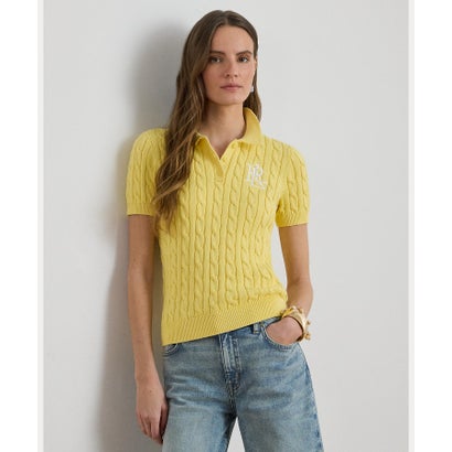 置き目レン ラルフ 置き目レン LAUREN RALPH LAUREN 有線テレビ編み物 綿織物 ポロ ティーシャツ （700黄色）