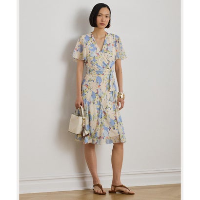 ローレン ラルフ ローレン LAUREN RALPH LAUREN フローラル クリンクル ジョーゼット サープリス ドレス （400ブルー）
