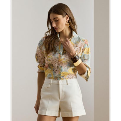 置き目レン ラルフ 置き目レン LAUREN RALPH LAUREN 伸び伸びする 填まる フローラル リネン プルオーバー （101自然的）