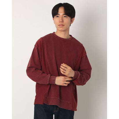 レヴォ Revo. CVC 裏毛ケミカルウォッシュ切替スウェット （ワイン）