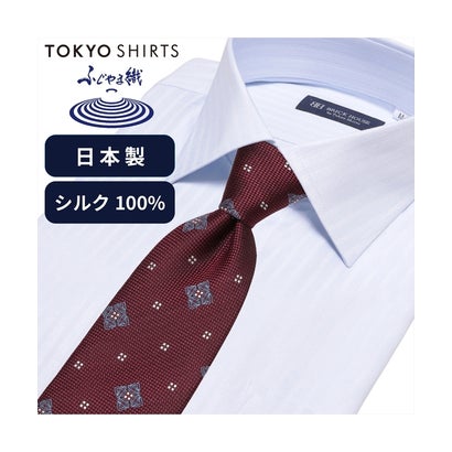トーキョーシャツ TOKYO SHIRTS ネクタイ 日本製 絹100% ふじやま織 ビジネス フォーマル （エンジ）