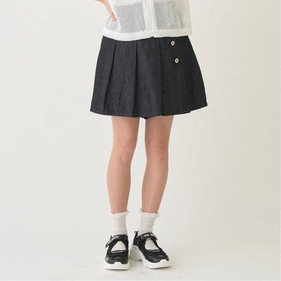 ポンポネットジュニア pom ponette junior 【接触冷感】ラップデニムキュロット （黒）