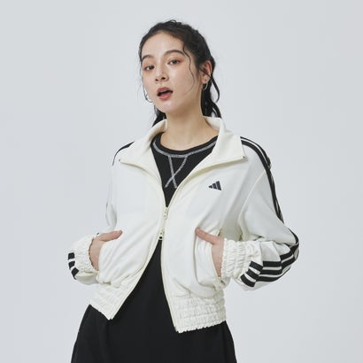 【adidas×アルペン制限事項模範例】アディダス adidas レディース スウェットフルジップ W SMOCKED TRACKTOP AP KM2420 （Off White） スウェット・トレーナー-レディースファッション