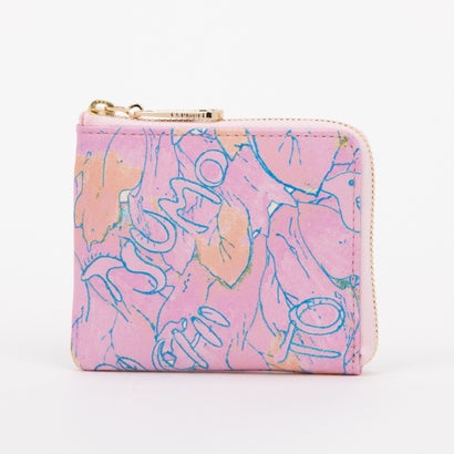ツモリチサト キャリー tsumori chisato CARRY 葉っぱ L字ファスナー 2つ折り財布 （ピンク）