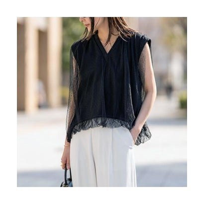 トラッゾドンナ TORRAZZO DONNA TORRAZZO DONNA カットソー 6266-348 一点 チュール 軽気球 （19.BLACK/黒いこと） レディースファッション-トップス