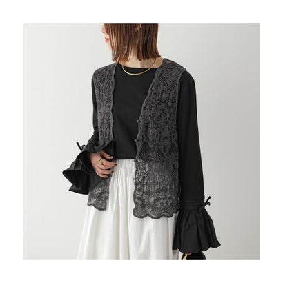 トラッゾドンナ TORRAZZO DONNA TORRAZZO DONNA ベスト 6266-333 刺繍 レース ジレ （15.CHARCOAL/グレー）