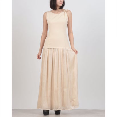 リナシメント RINASCIMENTO レイヤードシャイニープリーツマキシワンピース （Beige Chiaro）
