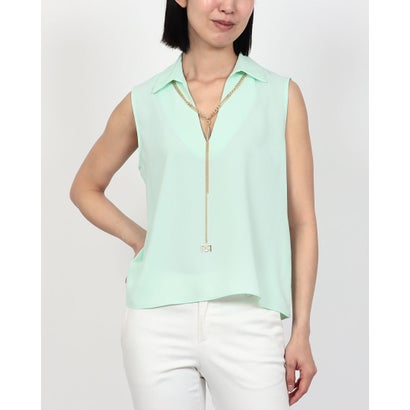 リナシメント RINASCIMENTO チェーンポイントノースリシフォンシャツ （Verde Menta）