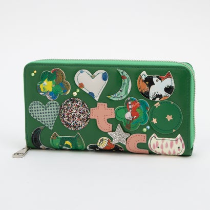 ツモリチサト 持ちはこび tsumori chisato CARRY tcパッチワーク ラウンドジッパー長札入れ （緑であること） 財布・ケース-レディース財布