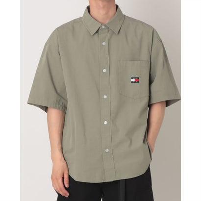トミー ヒルフィガー TOMMY HILFIGER イージーポプリンショートスリーブオーバーシャツ （モスグリーン）