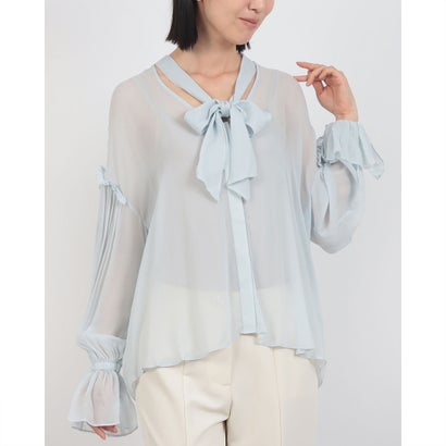 デニーローズ DENNY ROSE ボウタイデザイン ジョーゼットブラウス （PALE BLUE）