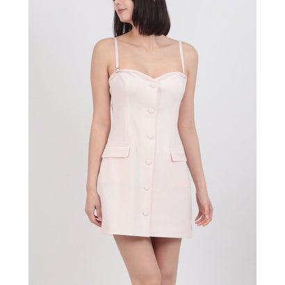 デニーローズ DENNY ROSE ポケットポイント ボタンアップ ベアワンピース （PALE PINK）