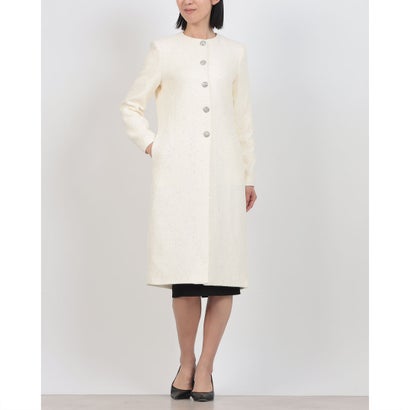 ガウディ GAUDI シャネルツイードノーカラーロングCoat （WHITE）｜LOCOMALL（ロコンド公式ストア） 17,694円