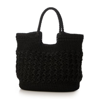 カシュカシュ cache cache 柄編みベーシックトート カゴ御徒面子 （BK）