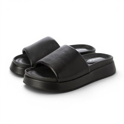 bussola  ブソラ SALINA 撥水  本革パデッドスライドサンダル （Black）