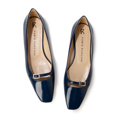 ファビオルスコーニ FABIO RUSCONI パンプス （VERLUX NAVY/FIBBIA ORO）