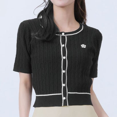 マリークワント MARY QUANT デイジーワンポイントケーブル カーディガン （ブラック）