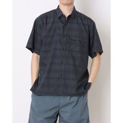 ザ・ノース・フェイス THE NORTH FACE メンズ アウトドア心地よい 半袖プルオーバー S/S Bould Check Shirt_ショートスリーブボールドチェックシャツ NR22630 （黒いこと×エンドレスダスク）
