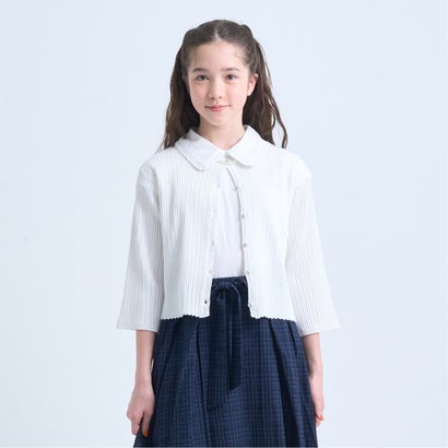 ポンポネットジュニア pom ponette junior 7分袖ジレー （オフ 白いこと）