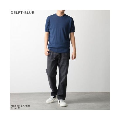 ジョンスメドレー JOHN SMEDLEY JOHN SMEDLEY ニット セーター KEMPTON 半袖 コットン （DELFT-BLUE/ディープブルー）