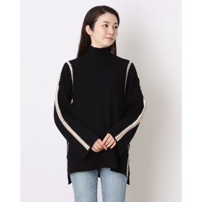 位相角 八つ Phase Eight Immy Crochet Sleeve Pullover （Black）