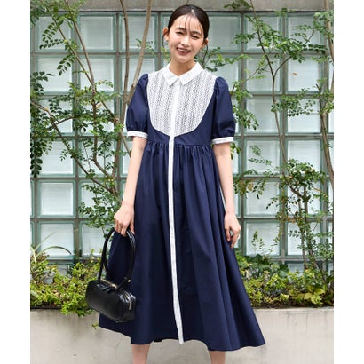 ルイルエブティック RUIRUE BOUTIQUE 洗える ｜ レース 切り替え フレア シャツワンピース ｜ ワンピース・夏ワンピース・ロングワンピース・リゾートワンピース・デザインワンピース・レース｜LOCOMALL（ロコンド公式ストア）