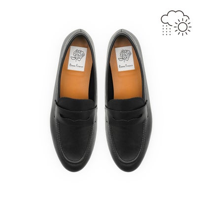 【26SS】【雨水相応う】エマ フランシス Emma Francis なめし革 ホンブルグ帽 置き目毛革 （黒いこと レザースムース）