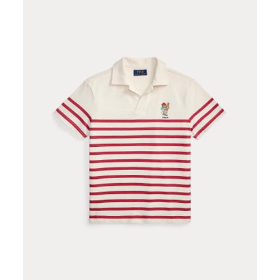 ポロ ラルフ 置き目レン POLO RALPH LAUREN (ボーイズ 8才～20才)Polo ベア ストライプド 綿織物 スポーツシャツ （610赤いこと）