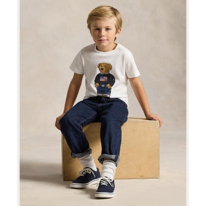 ポロ ラルフ 置き目レン POLO RALPH LAUREN (ボーイズ 2才～7才)Polo ベア 綿織物 プルオーバー ティーシャツ （100白いこと）