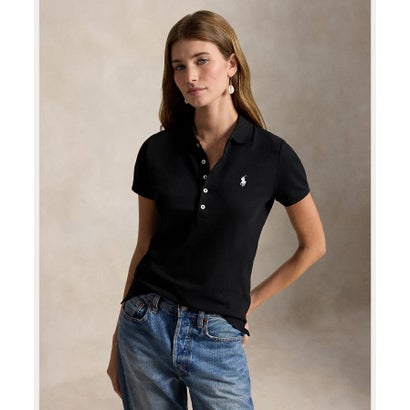 ポロ ラルフ 置き目レン POLO RALPH LAUREN か細い 填まる 伸ばすこと スポーツシャツ （001黒いこと）