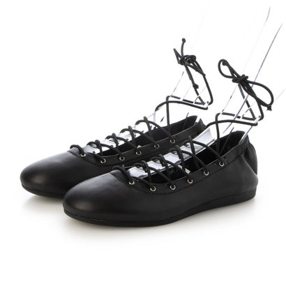 アニエル Anniel レースアップレザーバレーシューズ （NEGRO）