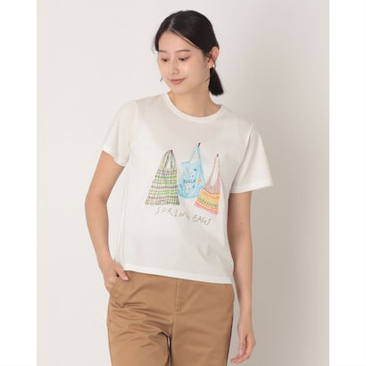 エグランティーヌ EGLANTINE バッグモチーフ ラインストーンTシャツ (オフホワイト)|LOCOMALL(ロコンド公式ストア)