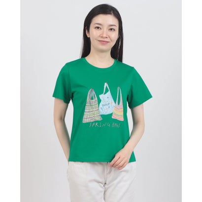 エグランティーヌ EGLANTINE バッグモチーフ ラインストーンTシャツ (グリーン)|LOCOMALL(ロコンド公式ストア)