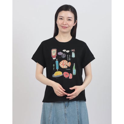 エグランティーヌ EGLANTINE フードモチーフ ラインストーンTシャツ (ブラック)|LOCOMALL(ロコンド公式ストア)