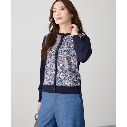 エーシーデザインバイアルファキュービック A/C DESIGN BY ALPHA CUBIC 【Liberty】リバティプリントクルーネックカーディガン【ハンドウォッシャブル】 （米国海軍）