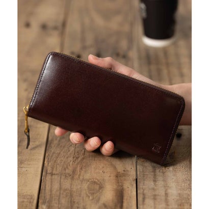 ベリーズヨーク BELLIES YORK 牛皮 ラウンドジッパー長紙入れ 本当のなめし革 本革 （うす暗い赤銅色）