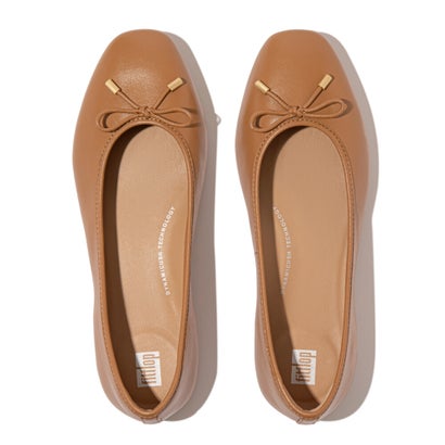 フィットフロップ fitflop DELICATO BOW SOFT LEATHER BALLET FLATS （Desert Tan）
