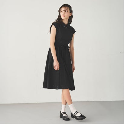 ポンポネットジュニア pom ponette junior シアーチェックドッキングワンピース （黒）