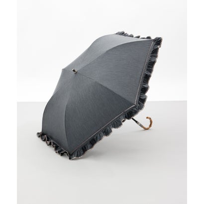 内鰓 スチュアート JILL STUART 【JILL STUART（内鰓 スチュアート）】オンライン制限事項リバティパイピングフリル晴雨兼用日がさ(折りたたみ) （暗灰色薄墨色） バッグ・小物・ブランド雑貨-傘