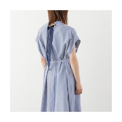 ヘレンチア HERENCIA HERENCIA 衣装 Back-Ribbon Striped Shirt Dress H326114 （1/青み×白いこと）