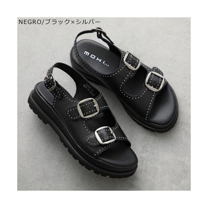 モヒ MOHI MOHI サンダル 22075 SETA （NEGRO/ブラック×シルバー）