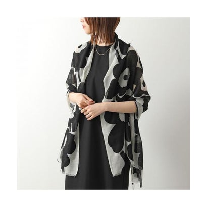 マリメッコ marimekko marimekko えり巻き Fiore Unikko 袈裟 091653 花 （910/白いこと×黒いこと）